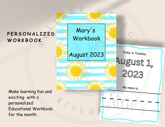 Personalized August Workbook Preschool