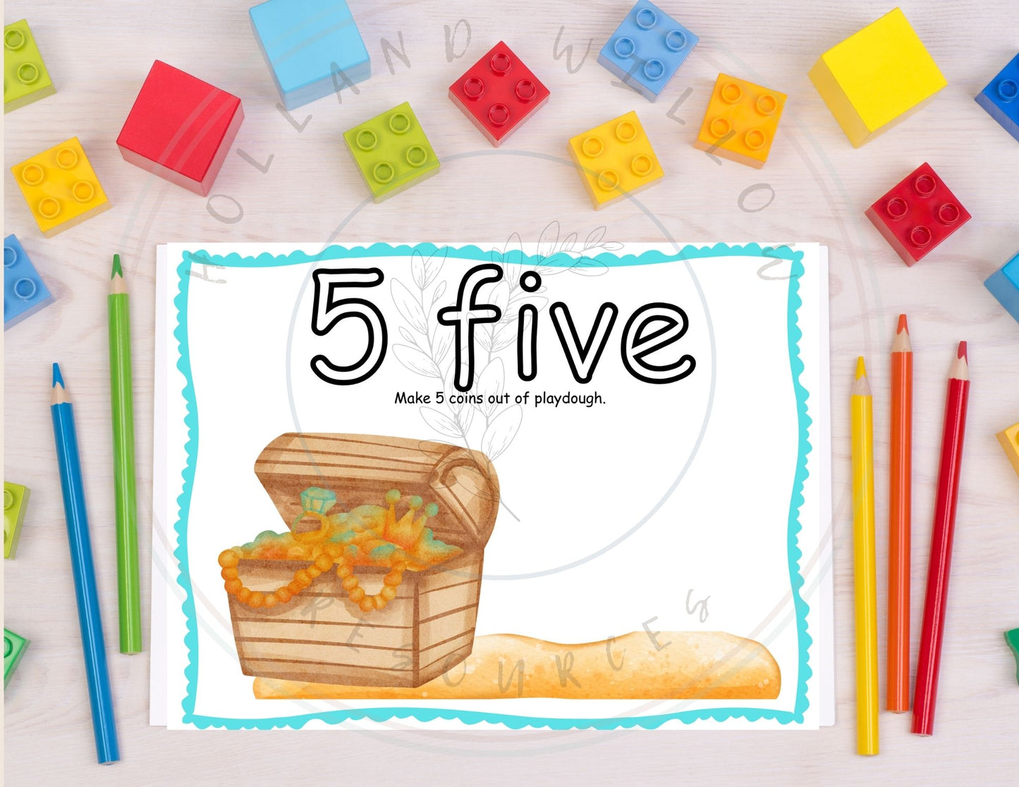 Numbers and Shapes Playdough Mats Bundle